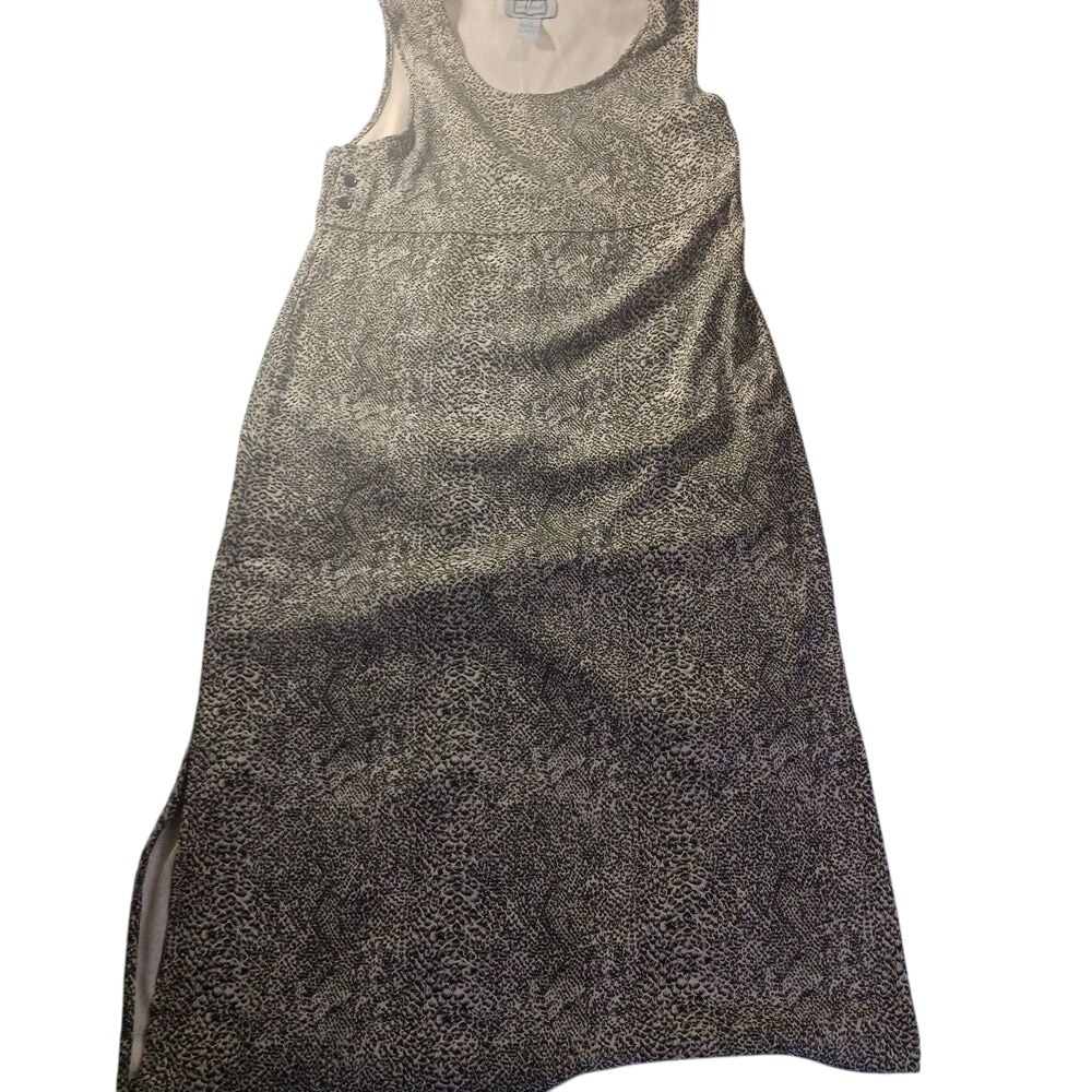 Jane Ashley Velvet Animal Print‎ Maxi Dress L Sleeveless Side Slit Night Out